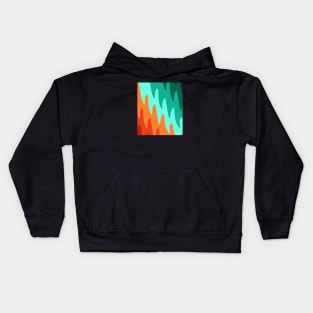 Abstract Flames - Light Green Orange Kids Hoodie